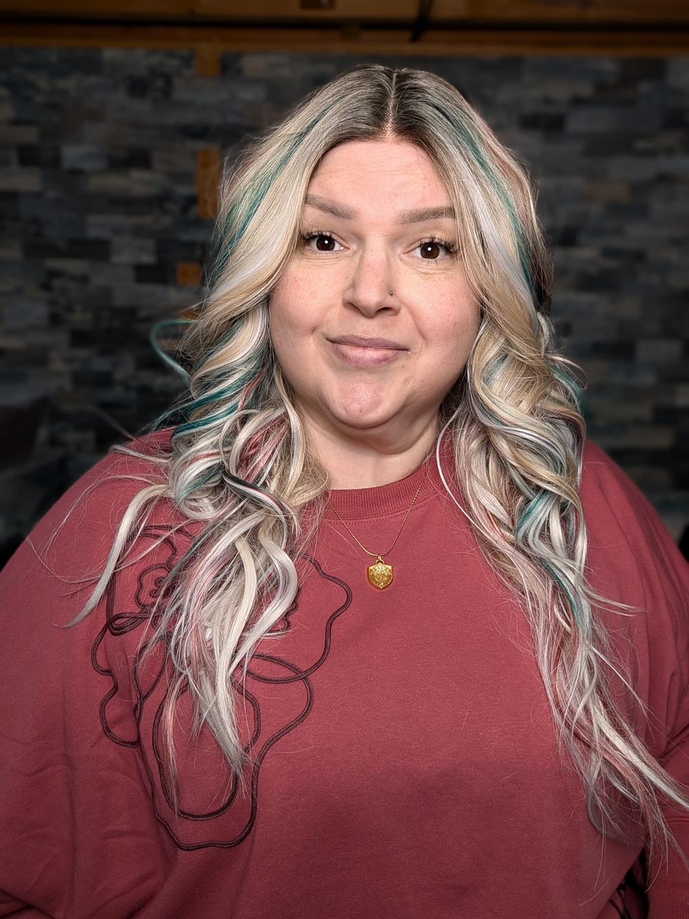 Jingle Wig By Martini Wigs - Blonde Hair with Red & Green Highlights